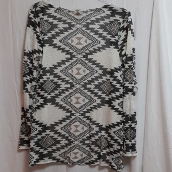 Aztec Tribal Print Open Front Cardigan - Picture 6 of 6